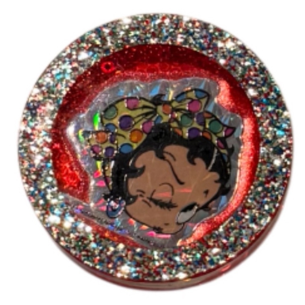 Vintage Betty Boop POG Slammer Holographic Red Glitter 90s